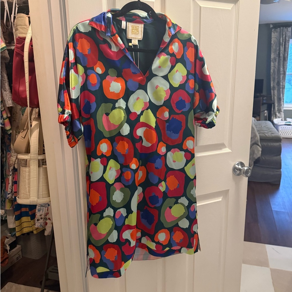 NWT Emily McCarthy Poppy Dress in Winter Pop Cheetah - Picture 2 of 9
